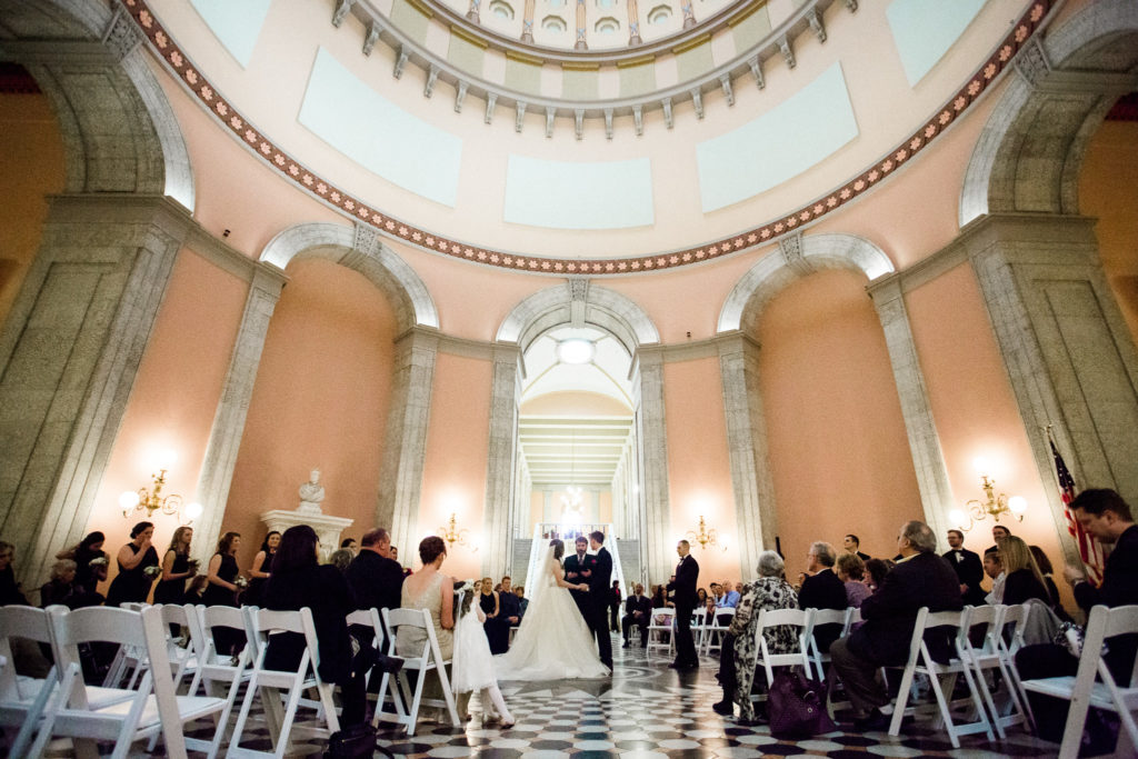 Wedding ceremony in the Rotunda of the Ohio Statehouse
